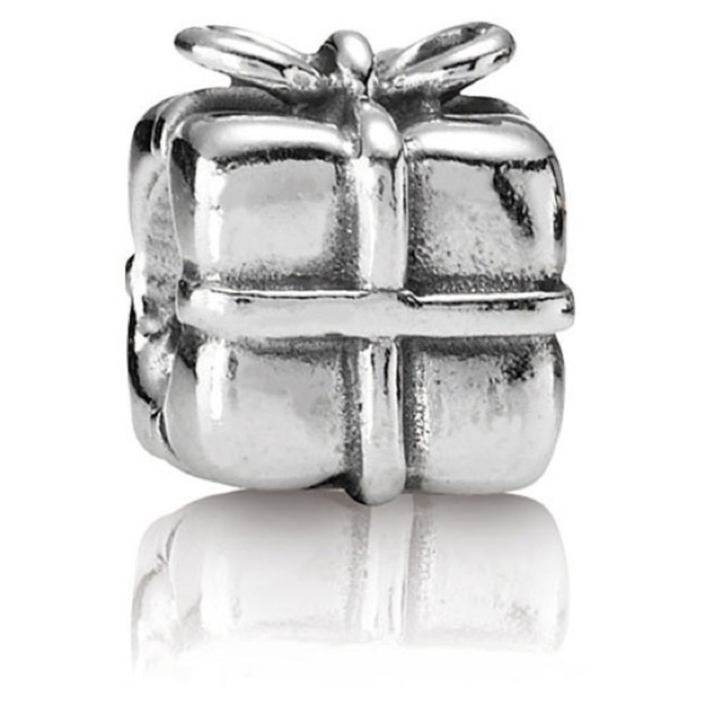 Retired PANDORA Charm Present Gift with Ribbon Bow Sterling Silver 790300